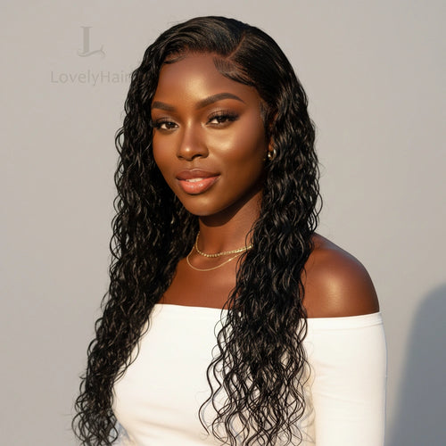 Lily Wet and Wavy 5x5 Closure Pre-Cut Lace Water Wave Wig Glueless Side Part Human Hair Wig