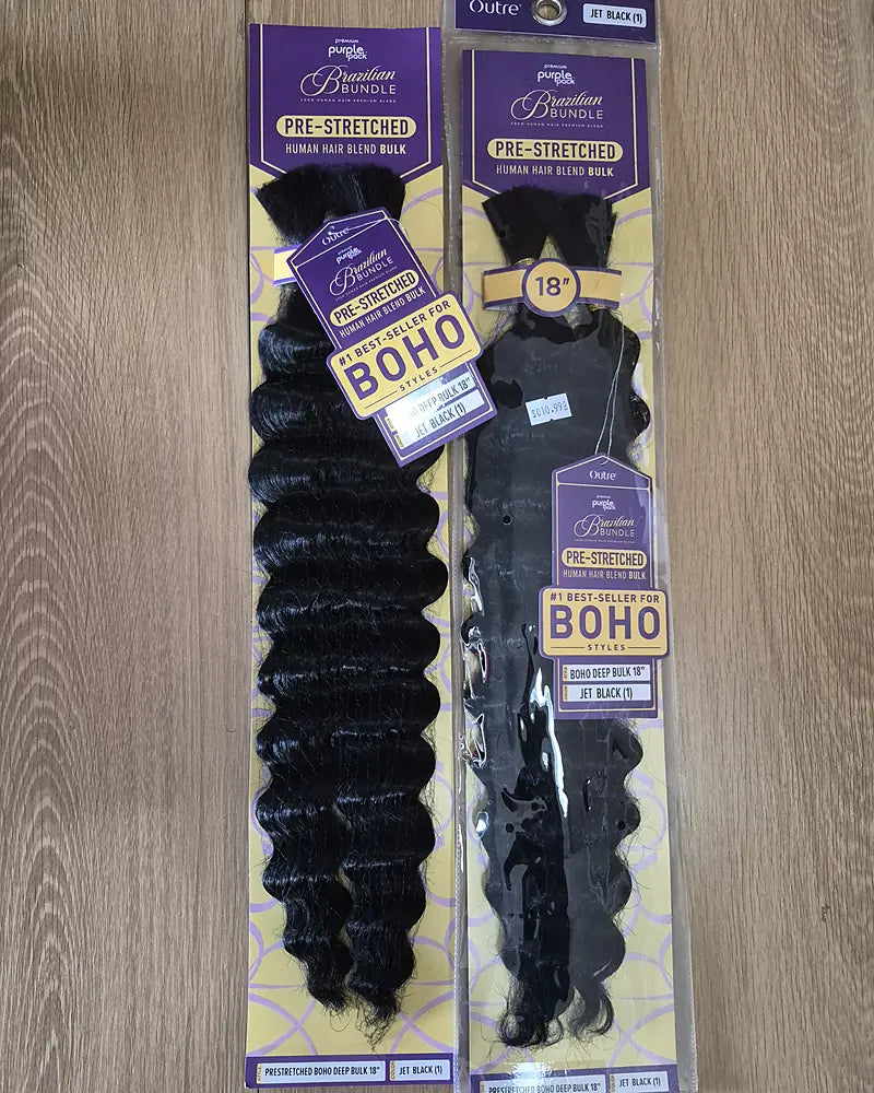 Boho pre-stretched curly braiding hair at the Lovely Hair beauty supply in West Des Moines