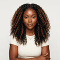 Ani 180% Density Copper Highlight Kinky Curly Glueless 5x5 Lace Closure Wig Pre-Cut Lace