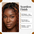 Ani 180% Density Copper Highlight Kinky Curly Glueless 5x5 Lace Closure Wig Pre-Cut Lace thumbnail