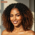 Ani 180% Density Copper Highlight Kinky Curly Glueless 5x5 Lace Closure Wig Pre-Cut Lace thumbnail