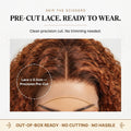 Ani 180% Density Copper Highlight Kinky Curly Glueless 5x5 Lace Closure Wig Pre-Cut Lace thumbnail