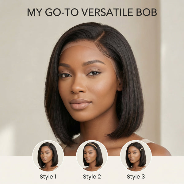 Everyday Glueless HD Lace Bob Wig | Raw Human Hair 10-14"