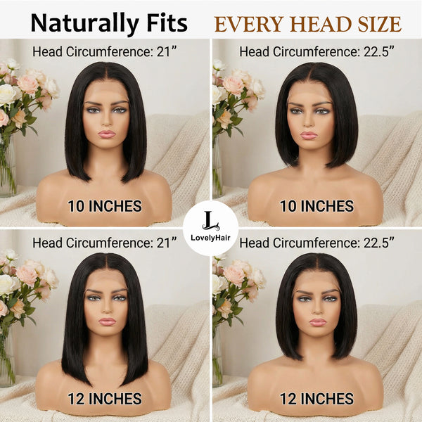 Everyday Glueless HD Lace Bob Wig | Raw Human Hair 10-14"
