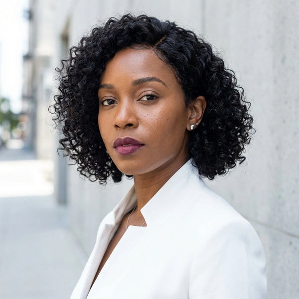 Fumi Short Cut Curly Minimalist HD Lace Glueless Side  or Middle Part Wig 100% Human Hair Pre-Cut Lace