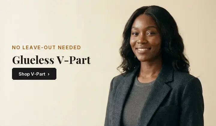 Glueless V-Part Wig collection banner (desktop)