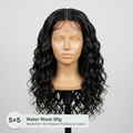 LovelyHair 5 x 5 middle part Water Wave Wig Full, bouncy, Pre-Plucked and natural.