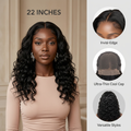 LovelyHair 5 x 5 middle part Water Wave Wig Full, bouncy, Pre-Plucked and natural. thumbnail