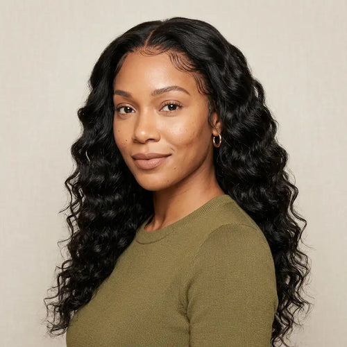 LovelyHair All-Day Comfort Wig 200% Density Deep Wave Glueless 7x6 Closure HD Lace Human Hair Wig Pre-Cut Lace