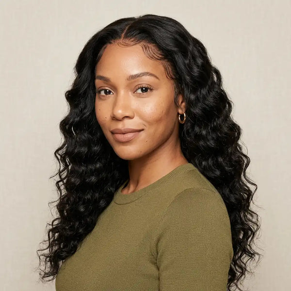 LovelyHair All-Day Comfort Wig 200% Density Deep Wave Glueless 7x6 Closure HD Lace Human Hair Wig Pre-Cut Lace