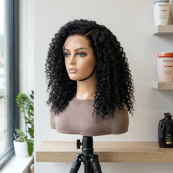 LovelyHair All-Day Comfort Wig 200% Density Deep Wave Glueless 7x6 Closure HD Lace Human Hair Wig Pre-Cut Lace - alternate view