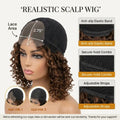 LovelyHair Funmi Curl Glueless Wig – Chestnut Brown Highlight Bouncy HD Lace thumbnail