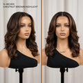 LovelyHair Funmi Curl Glueless Wig – Chestnut Brown Highlight Bouncy HD Lace thumbnail