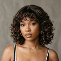 LovelyHair Funmi Curl Glueless Wig – Chestnut Brown Highlight Bouncy HD Lace thumbnail