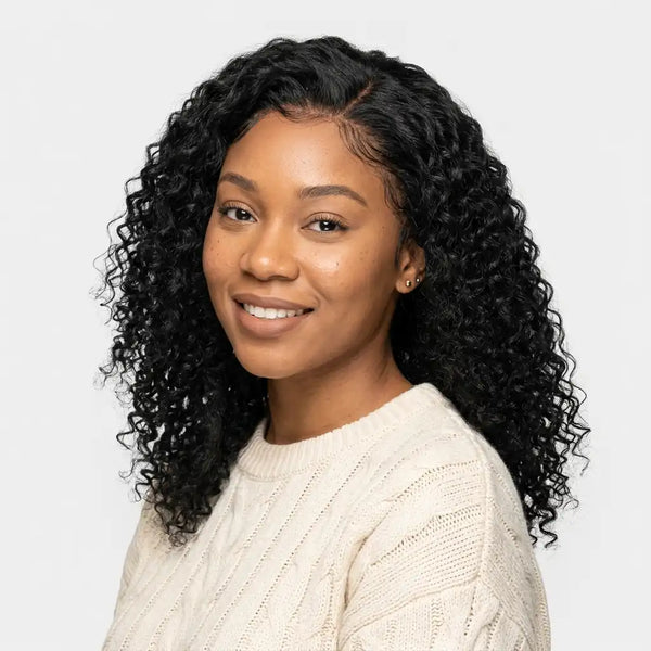 LovelyHair middle and side part 180% Density Kinky Curly/ Yaki look Wig