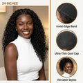 LovelyHair middle and side part 180% Density Kinky Curly/ Yaki look Wig thumbnail