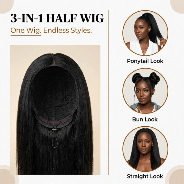 LovelyHair middle and side part 180% Density Kinky Curly/ Yaki look Wig