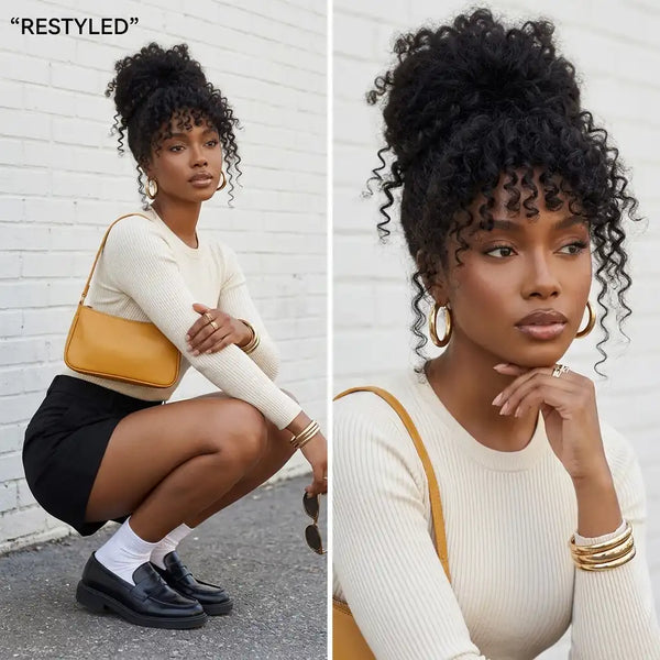 Natural Black - LovelyHair Crown Curls Kinky Curly Glueless Wig – 200% Density Afro Texture