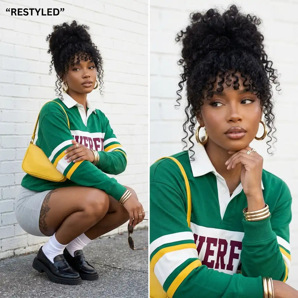 Natural Black - LovelyHair Crown Curls Kinky Curly Glueless Wig – 200% Density Afro Texture