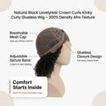 Natural Black - LovelyHair Crown Curls Kinky Curly Glueless Wig – 200% Density Afro Texture thumbnail