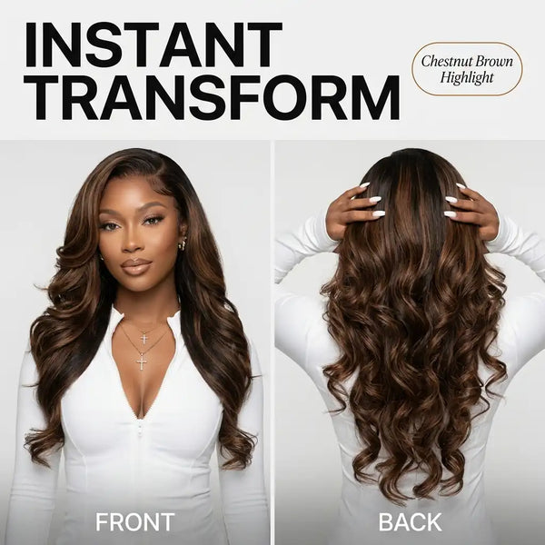 Natural Black - LovelyHair Wand Curl Bouncy Glueless Wig – 180% Density Defined Curls HD Lace