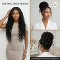 Natural Black - LovelyHair Wand Curl Bouncy Glueless Wig – 180% Density Defined Curls HD Lace thumbnail