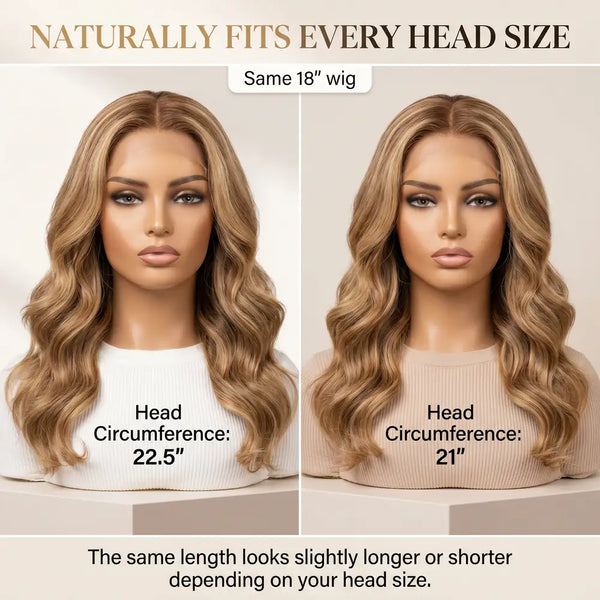 Raw Peruvian Body Wave Wig | Honey Blonde Highlights | 5x5 HD Lace Closure | 18"-26"