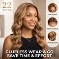 Raw Peruvian Body Wave Wig | Honey Blonde Highlights | 5x5 HD Lace Closure | 18"-26" thumbnail