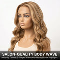 Raw Peruvian Body Wave Wig | Honey Blonde Highlights | 5x5 HD Lace Closure | 18"-26" thumbnail