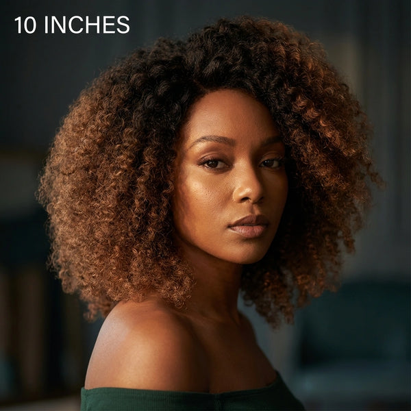 Soft tangle free Naya Ombre - Fluffy Kinky Curl Glueless Minimalist HD Lace Wig Ready to Go