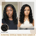 Lily Wet and Wavy 5x5 Closure Pre-Cut Lace Water Wave Wig Glueless Side Part Human Hair Wig thumbnail