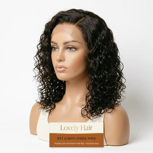 Lily Wet and Wavy 5x5 Closure Pre-Cut Lace Water Wave Wig Glueless Side Part Human Hair Wig