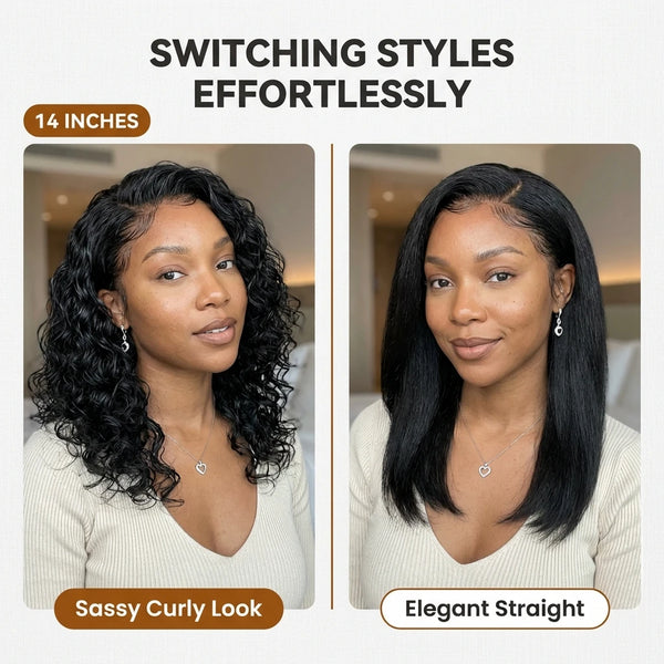 Lily Wet and Wavy 5x5 Closure Pre-Cut Lace Water Wave Wig Glueless Side Part Human Hair Wig