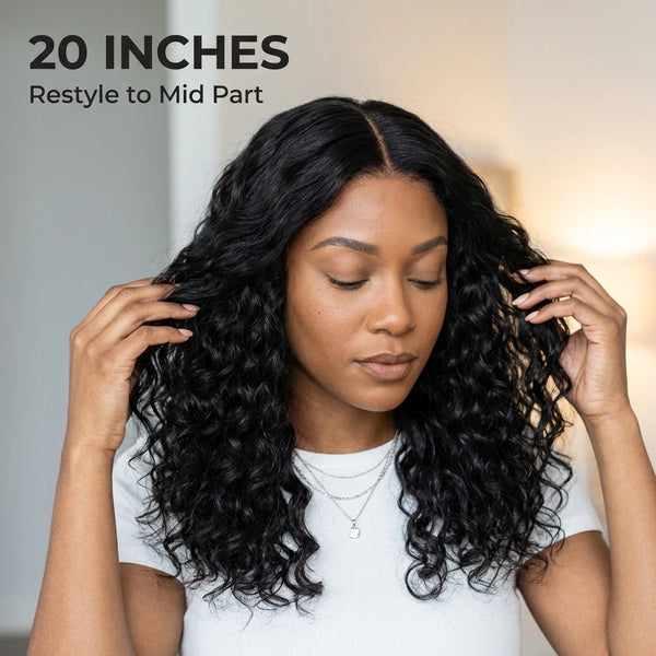 Lily Wet and Wavy 5x5 Closure Pre-Cut Lace Water Wave Wig Glueless Side Part Human Hair Wig