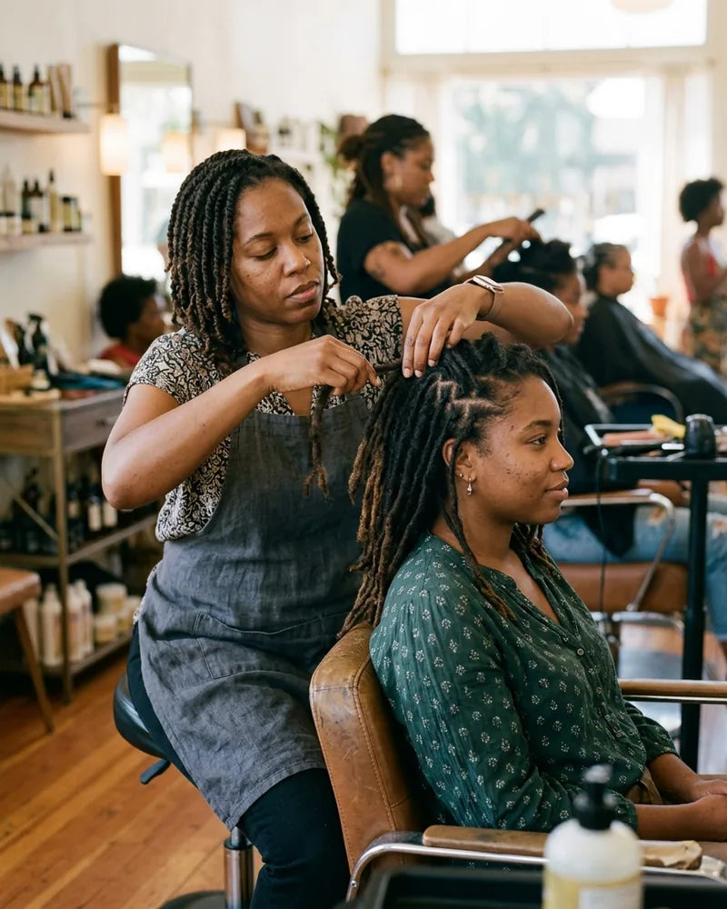 Scalp and tension check before anything starts — Locks at LovelyHair