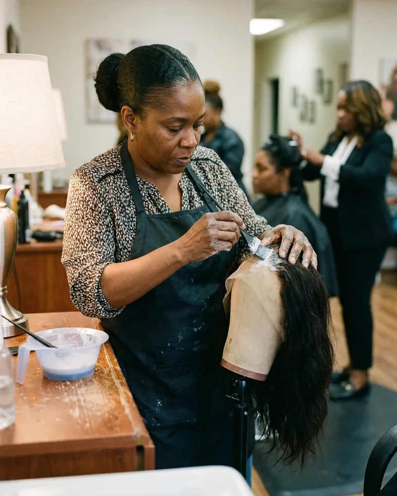 Knot bleaching matched to your skin tone — Wig Customization & Maintenance at LovelyHair